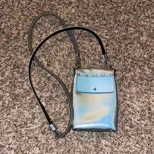 leather suede iridescent going out purse